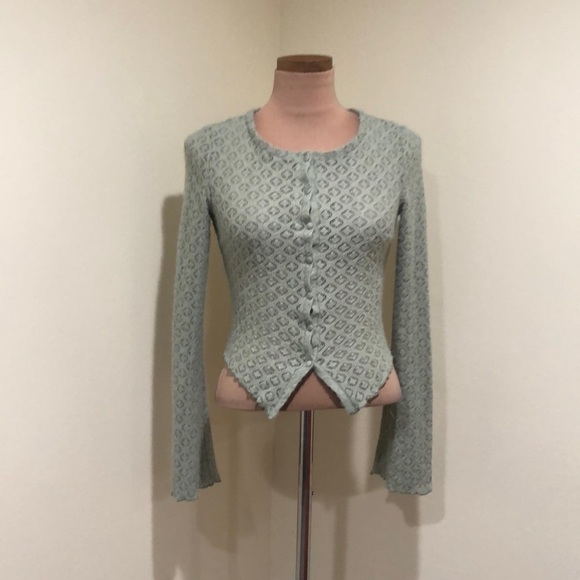Blue Kimchi UO Green Patterned Cardigan - Picture 2 of 11